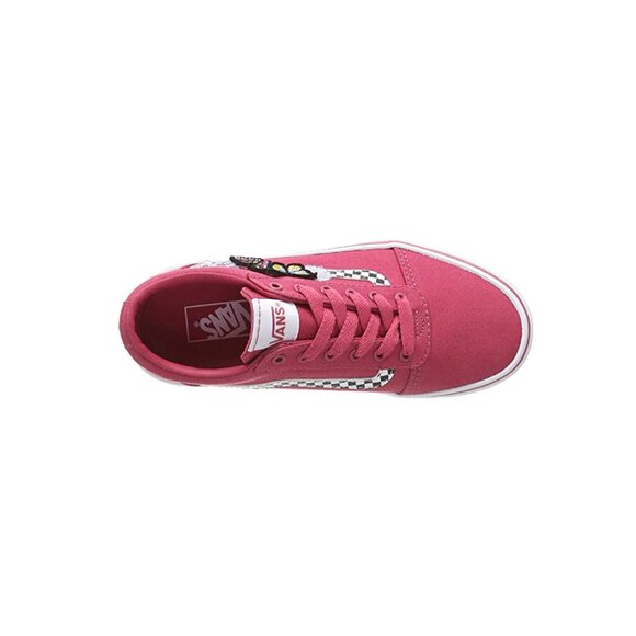 Vans Ward (Butterflies) Claret Red/White Girl's Size 4.5 Sneaker - Picture 2 of 4
